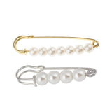 Maxbell 2 Pieces Luxury Imitation Pearls Safety Pin Brooch for Scarf Gown Hijab cLIP