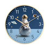 Maxbell Maxbell Wall Clock Round Silent Analog Cartoon Clock for Living Room Bedroom Kids Astronaut Reading