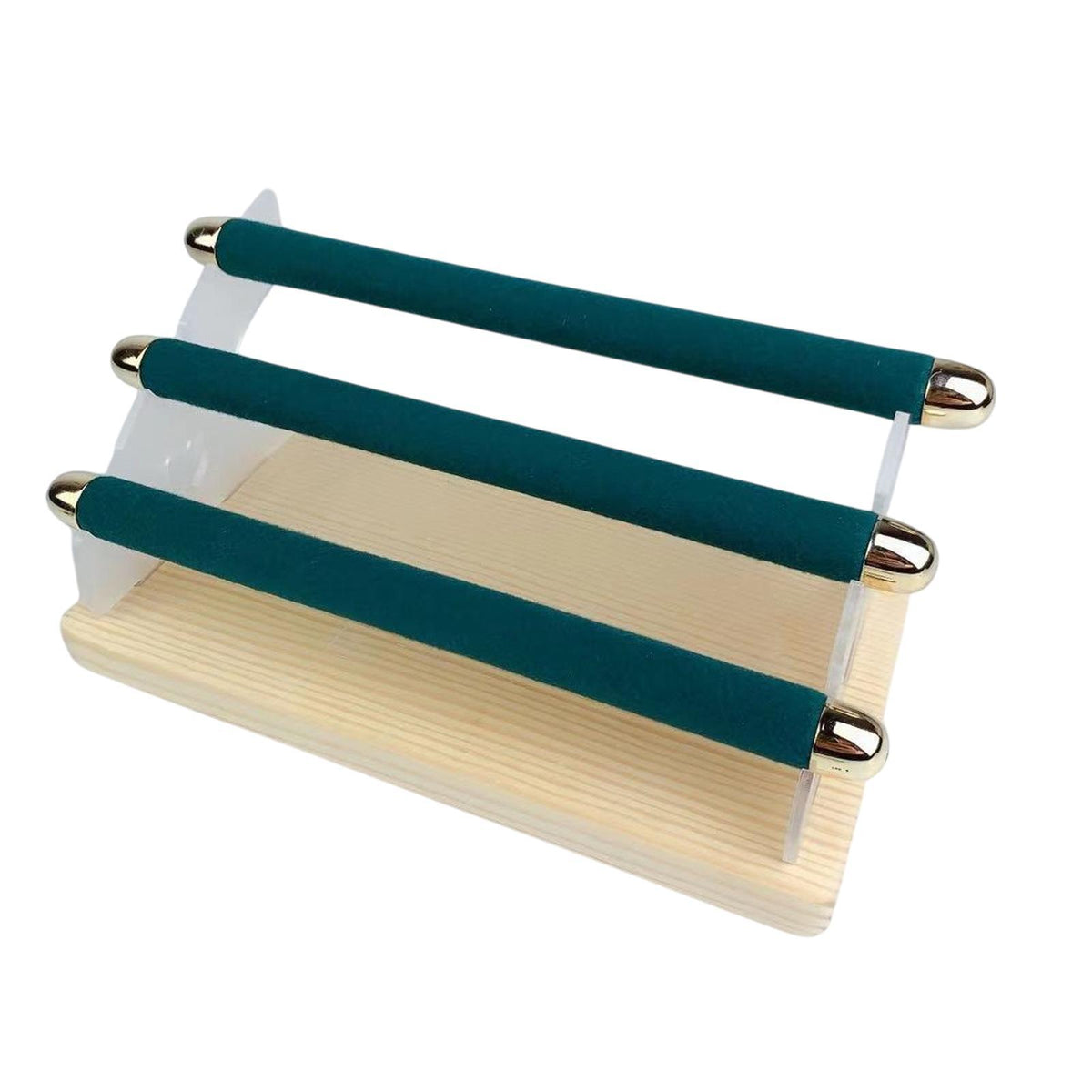 Maxbell Velvet Finger Ring Display Stand Storage Tower for Office Countertop Wedding Green