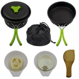 Maxbell Camping Cookware Backpacking BBQ Mess Kit Tableware for 1-2 Person Green - Aladdin Shoppers