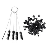 Maxbell 100 Tattoo Rubber Grommets Nipples+Tube Needle Tube Tips Cleaning Brush 5PCS Set