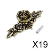 Maxbell 19xEurope Antique Pulls Handle Rose Furniture Hardware for Cabinet Door Bronze