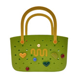 Maxbell Beach Bag Hole Bag Simple Washable Tote Bag for Swimming Pool Picnic Holiday Green