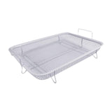 Maxbell Air Fryer Basket Easy Cleaning Mesh Grill Roasting Rack for Veggies Baking white
