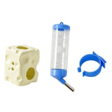 Maxbell Hamster Water Bottle with Ceramic Holder Accessory Smooth Surface Adjustable Beige