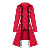 Maxbell Retro Womens Steampunk Gothic Coat Medieval Jacket Cosplay Costume XL Red