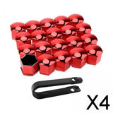 Maxbell 4x20 Pieces Car Wheel Nut Caps Covers Anti Rust Wheel Rim Cover Wheel Nut Caps Red 17mm