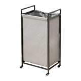 Maxbell Rolling Laundry Basket Cart Storage Container for Travel Bedroom Living Room Black Gray