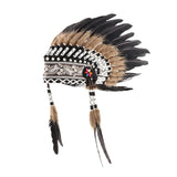 Maxbell Artificial Feather Headdress Photo Props for Cosplay Party Stage Performance Black