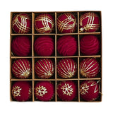 Maxbell 16Pcs Christmas Balls Crafts DIY Baubles for Christmas Gifts Festive Wedding red