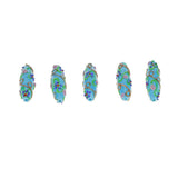 Maxbell 5pcs 3D Delicate Colored glaze Flower Carved DIY Beads Pendant Sky blue - Aladdin Shoppers