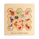 Maxbell Wooden Puzzle for Toddlers Early Education Enlightenment Learning Travel Toy Animal