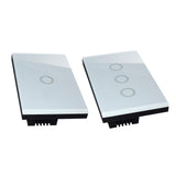 Maxbell 2Pcs 1 Way Touch Wall Control Light Switch Crystal Glass Panel 1 Gang 3 Gang