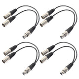 Maxbell 4Pieces 3Pin XLR Female Jack To Dual Male Plug Y Splitter Adapter Cord - Aladdin Shoppers