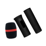 Maxbell 2xHandheld Mic Protection Sleeve with Sponge Foam Cover for Party Stage Studio Black