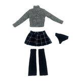 Maxbell 1/6 Scale Figure Long Sleeve Sweater and Plaid Skirt for 12'' Action Figures