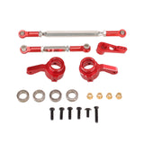 Maxbell RC Steering Linkage Set DIY Assembly RC Steering Components for 99S D96 1:12 Red