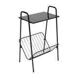 Maxbell Metal Side Table Modern Indoor Plants Holder for Bedroom Balcony Small Space Black