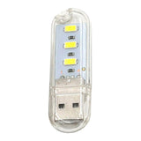 Maxbell Mini Pocket USB LED Night Light 3 LEDs 5V Bulb Lamp for Reading White