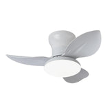 Maxbell Ceiling Fan with Light Modern Simple Dimmable for Kitchen Living Room Garage White