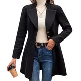 Maxbell Single Breasted Outerwear Women's Elegant Overcoat for Travel Dating Meeting L