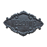 Maxbell Welcome Sign Vintage Wall Mounted Iron Welcome Tag for Cafe Entrance Outdoor
