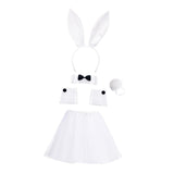 Maxbell Bunny Costume Set Cuffs Lovely Bow Tie for Halloween Themed Parties Festival White
