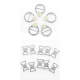 Maxbell 10x Bowknot Crystal Diamante+ 10 Round Pearl Buckle Ribbon Slider Gift Box Decor