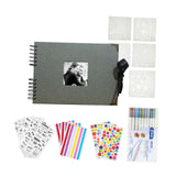 Maxbell Scrapbook Album Supplies Multifunctional for Wedding Anniversary Baby Shower Gray