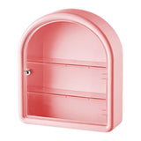 Maxbell Wall Mounted Figure Display Case Cabinet Countertop Waterproof Organizer Box Pink