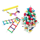 Maxbell 3Pcs Bird Swing Toys Hanging Wooden Ladder for Budgerigar Parakeet Cockatoos