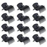 Maxbell Maxbell 12Pcs Plastic Hot Roller Super Clips Hair Curler Claw Clamps for Women Black