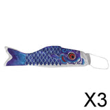 Maxbell 3x55-150cm Various Japanese Windsock Carp Flag Koi Nobori Sailfish 55cm Blue