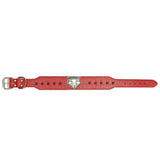 Maxbell Maxbell Spiked Studded Metal Dog PU Leather Wolf Rivet Collar Neck Strap Red S