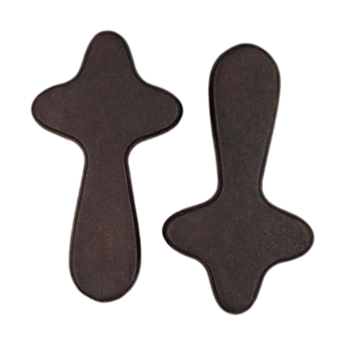 Maxbell 2Pcs Pocket Crosses Crafts Clinging Palm Portable Religious Handheld Crosses Deep Brown