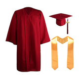 Maxbell Graduation Gown Cap Set Soft for Club Academic Commencements Honor Societies Red