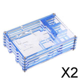 Maxbell 2xClear Case Enclosure Box for Raspberry Pi2 PI3 Model B+ Blue
