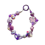 Maxbell Keychain Lovely Car Key Charm Cellphone Keychains Phone Charm for Girls Gift Purple