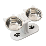 Maxbell Cat Bowls Elevated Dish Pet Food Bowls for Food and Water Kitten Indoor Cats White