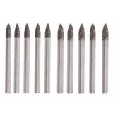 Maxbell 10pcs Triangular Drill Bits Set Tiles Ceramic Glass  Opener