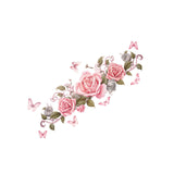 Pink Flowers Roses Wall Sticker Decals Decorative for Kids Bedroom Versatile