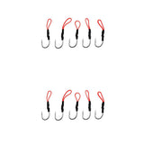 Maxbell Lot 10Pcs Assist Hooks Carbon Steel Jigging Fishing Hooks with PE Line