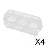 Maxbell 4xEgg Storage Box Organizer Travel Egg Carrying Case Hiking Egg Container Case 3 Grids 15.5x6.5x6cm