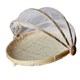 Maxbell 2pcs Bamboo Tent Basket Serving Food Outdoor Picnic Pop Up Mesh Net Cover S