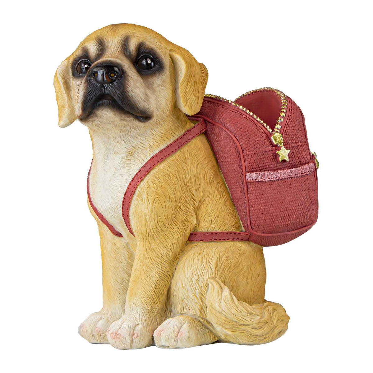 Dog Sculpture Statue Saving Box Toy Jewelry Storage Kids Home Decor Red