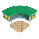 Maxbell Wooden Train House Wood Train Shed for Ages 3+ Years Preschool Birthday Gift