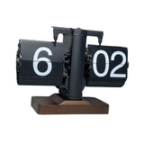 Auto Flip Desk Clock Bedroom Flip Digital Clock Cafe Modern Table Flip Clock Black