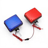 Light-emitting diode blink warning light, waterproof for motorcycles and electric vehicles, 12-60V, rear bar, blinking emergency light Red & Blue Square 12V