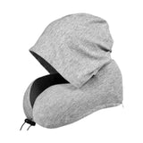 Maxbell Hooded Travel Pillow Hooded Travel Cushion for Outdoor Chair Journals light grey