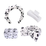 Maxbell Headband and Wristband Set Gift for Women and Girls Trendy Skincare Headband White Black
